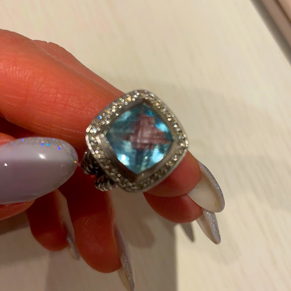 David Yurman Albion® Ring with Blue Topaz and Diamonds
